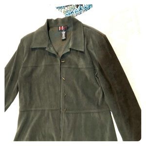 Green suit jacket; polyester/spandex